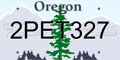 2PET327 Oregon License Plate
