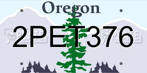 2PET376 Oregon License Plate