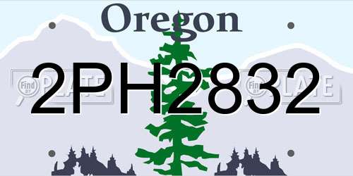 2PH2832 Oregon License Plate