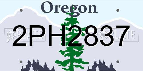 2PH2837 Oregon License Plate
