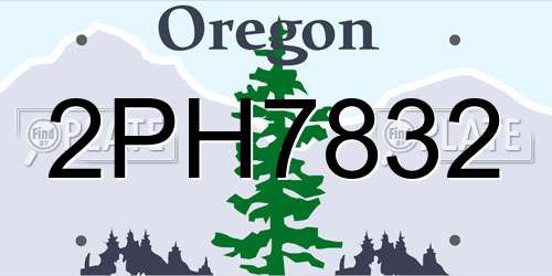 2PH7832 Oregon License Plate