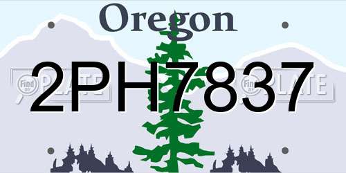 2PH7837 Oregon License Plate
