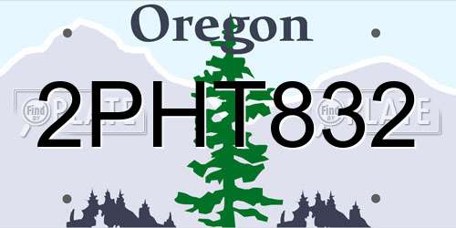 2PHT832 Oregon License Plate