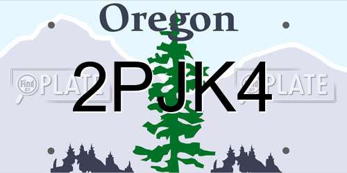 2PJK4 Oregon License Plate