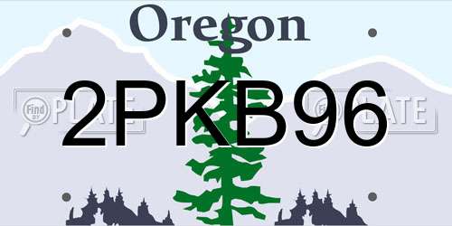 2PKB96 Oregon License Plate