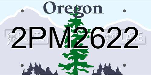 2PM2622 Oregon License Plate