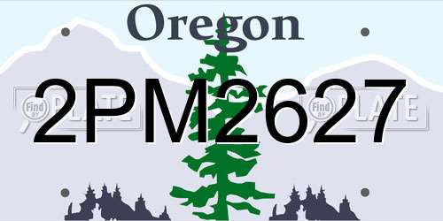 2PM2627 Oregon License Plate