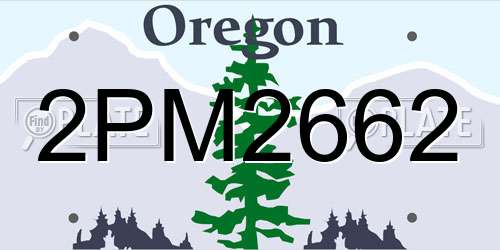 2PM2662 Oregon License Plate