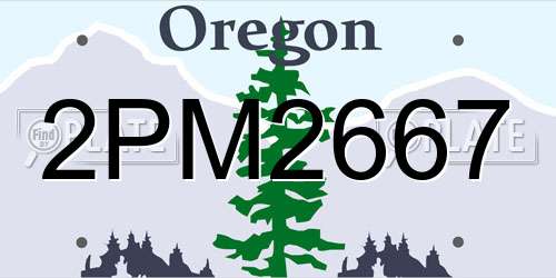 2PM2667 Oregon License Plate