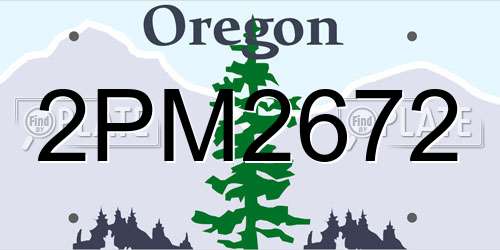 2PM2672 Oregon License Plate