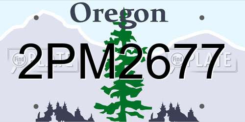 2PM2677 Oregon License Plate