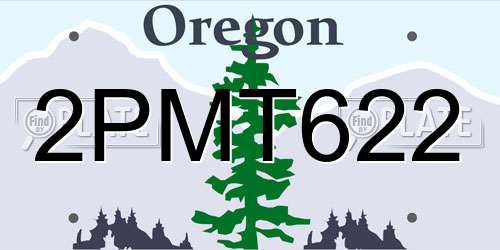 2PMT622 Oregon License Plate