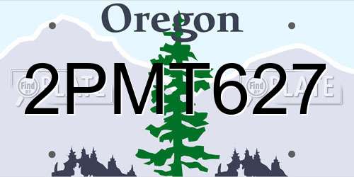 2PMT627 Oregon License Plate