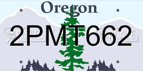 2PMT662 Oregon License Plate