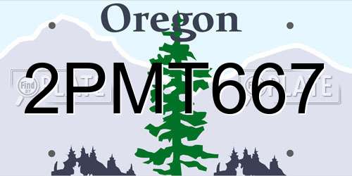 2PMT667 Oregon License Plate