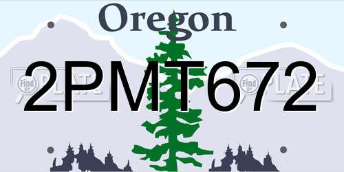 2PMT672 Oregon License Plate