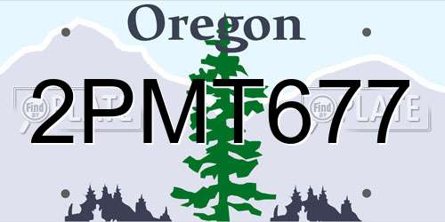 2PMT677 Oregon License Plate