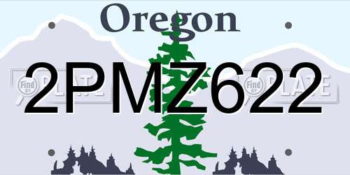 2PMZ622 Oregon License Plate