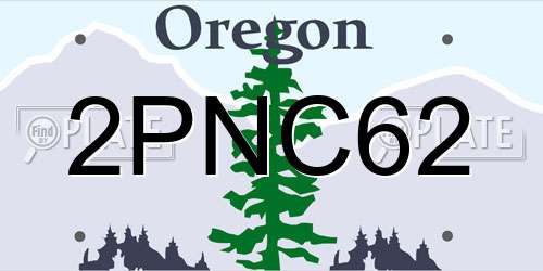 2PNC62 Oregon License Plate
