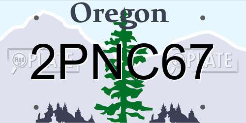 2PNC67 Oregon License Plate