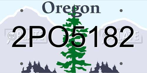 2PO5182 Oregon License Plate