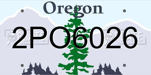 2PO6026 Oregon License Plate