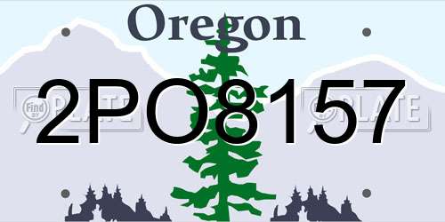 2PO8157 Oregon License Plate