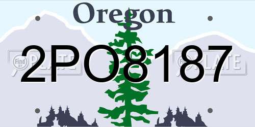 2PO8187 Oregon License Plate
