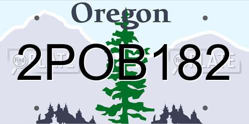 2POB182 Oregon License Plate