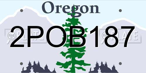 2POB187 Oregon License Plate