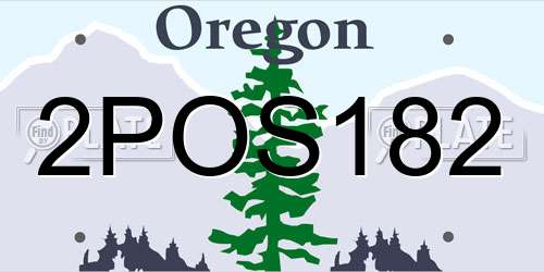 2POS182 Oregon License Plate