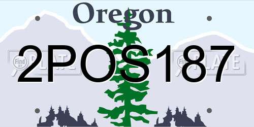 2POS187 Oregon License Plate