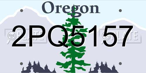 2PQ5157 Oregon License Plate