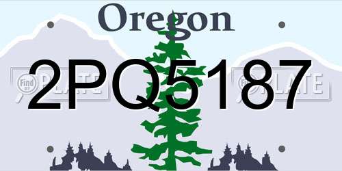 2PQ5187 Oregon License Plate