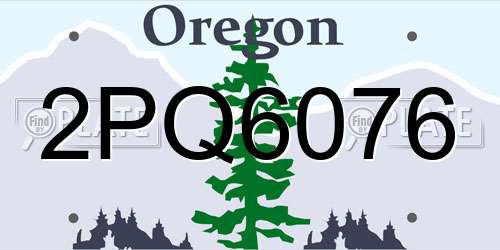2PQ6076 Oregon License Plate
