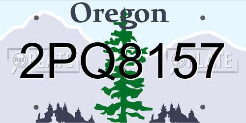 2PQ8157 Oregon License Plate