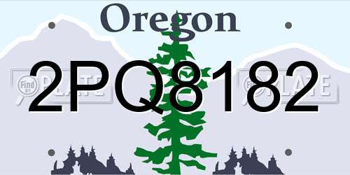 2PQ8182 Oregon License Plate