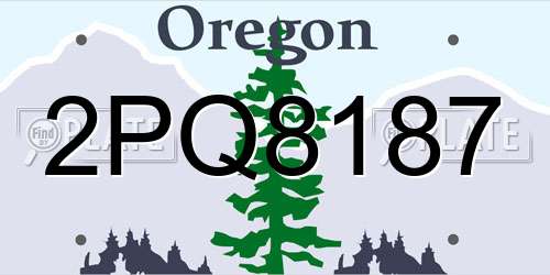 2PQ8187 Oregon License Plate