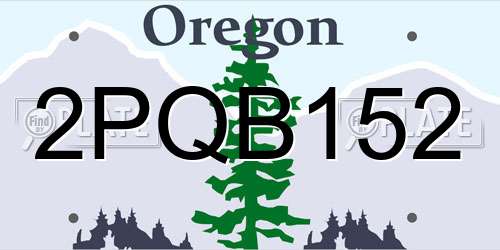 2PQB152 Oregon License Plate