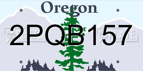 2PQB157 Oregon License Plate