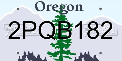 2PQB182 Oregon License Plate