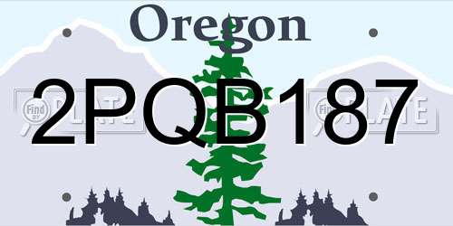 2PQB187 Oregon License Plate