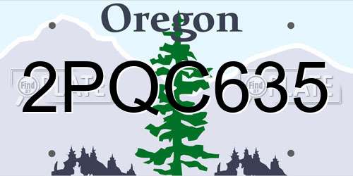 2PQC635 Oregon License Plate