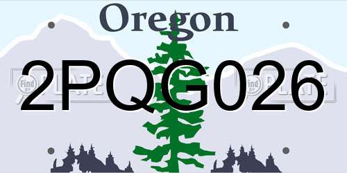 2PQG026 Oregon License Plate