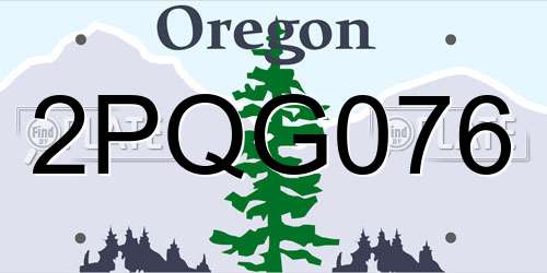 2PQG076 Oregon License Plate