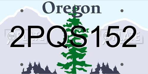 2PQS152 Oregon License Plate