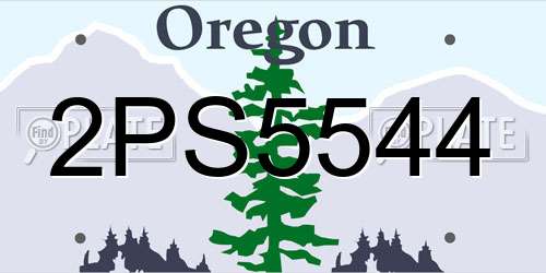 2PS5544 Oregon License Plate