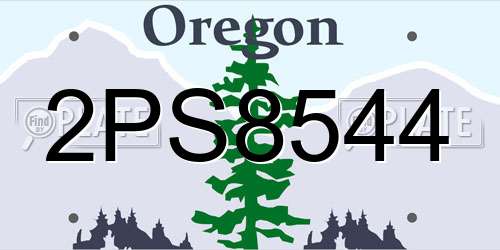 2PS8544 Oregon License Plate