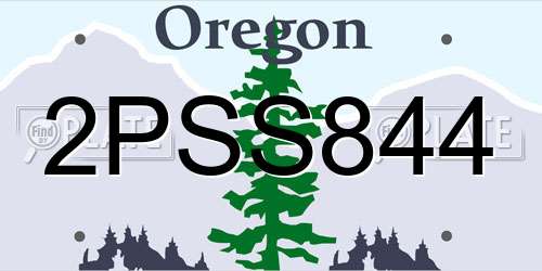 2PSS844 Oregon License Plate