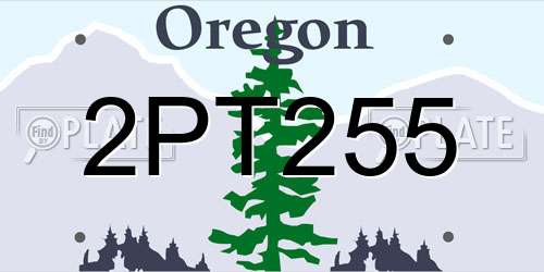 2PT255 Oregon License Plate